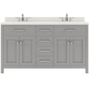 Modern Fittings Caroline 60" Double Bath Vanity with Quartz Top and Square Sinks