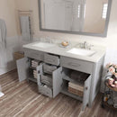 Modern Fittings Caroline 60" Double Bath Vanity with Quartz Top and Square Sinks Faucets