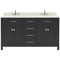 Modern Fittings Caroline 60" Double Bath Vanity with Quartz Top and Square Sinks