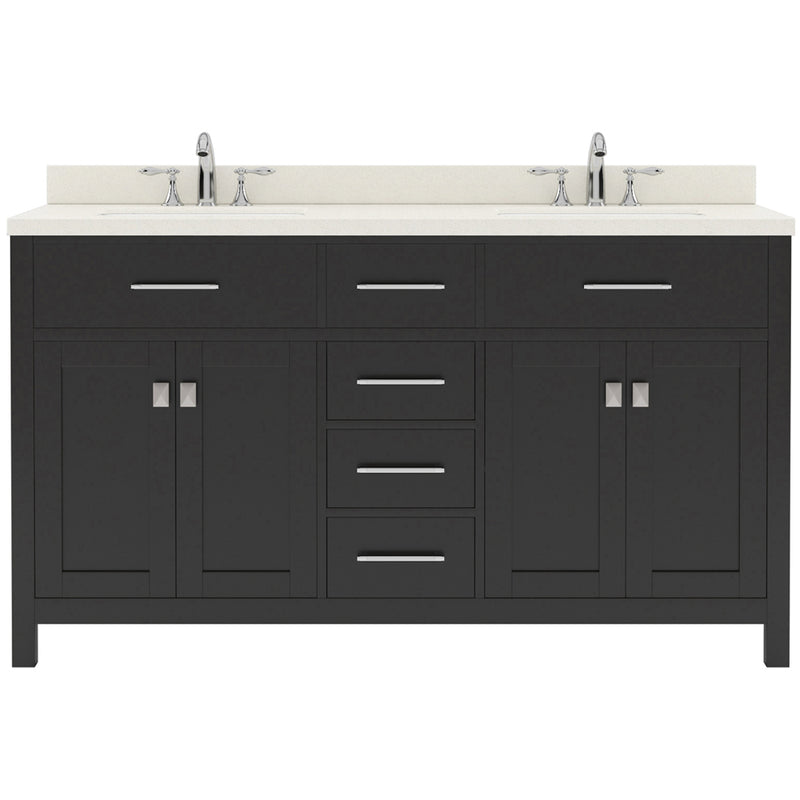 Modern Fittings Caroline 60" Double Bath Vanity with Quartz Top and Square Sinks