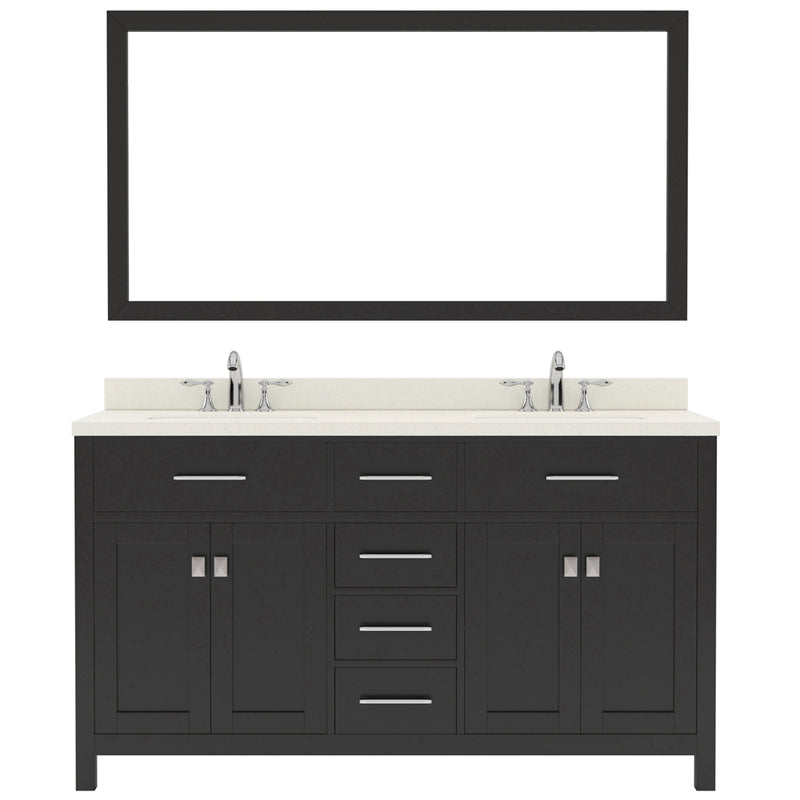 Modern Fittings Caroline 60" Double Bath Vanity with Quartz Top and Square Sinks