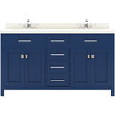 Modern Fittings Caroline 60" Double Bath Vanity with Quartz Top and Square Sinks