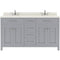 Modern Fittings Caroline 60" Double Bath Vanity with Quartz Top and Square Sinks