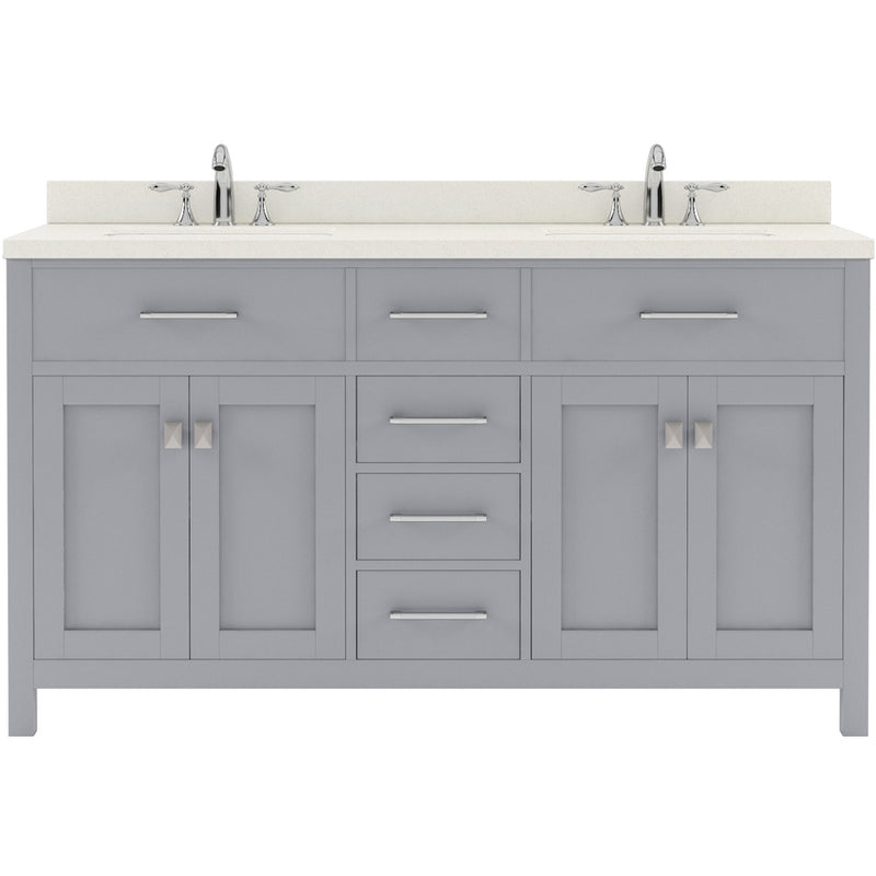 Modern Fittings Caroline 60" Double Bath Vanity with Quartz Top and Square Sinks