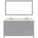 Modern Fittings Caroline 60" Double Bath Vanity with Quartz Top and Square Sinks