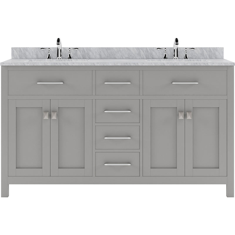 Modern Fittings Caroline 60" Double Bath Vanity with Marble Top and Round Sinks