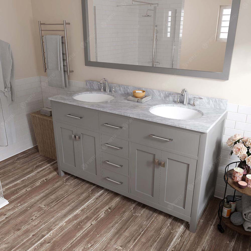 Modern Fittings Caroline 60" Double Bath Vanity with Marble Top and Round Sinks