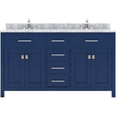 Modern Fittings Caroline 60" Double Bath Vanity with Marble Top and Round Sinks