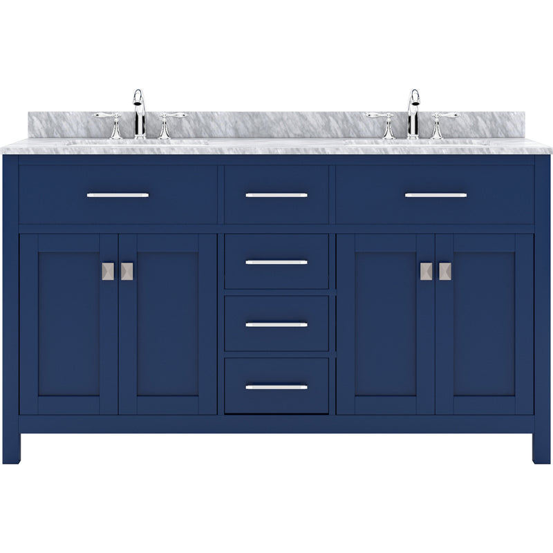 Modern Fittings Caroline 60" Double Bath Vanity with Marble Top and Round Sinks