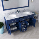 Modern Fittings Caroline 60" Double Bath Vanity with Marble Top and Round Sinks Faucets