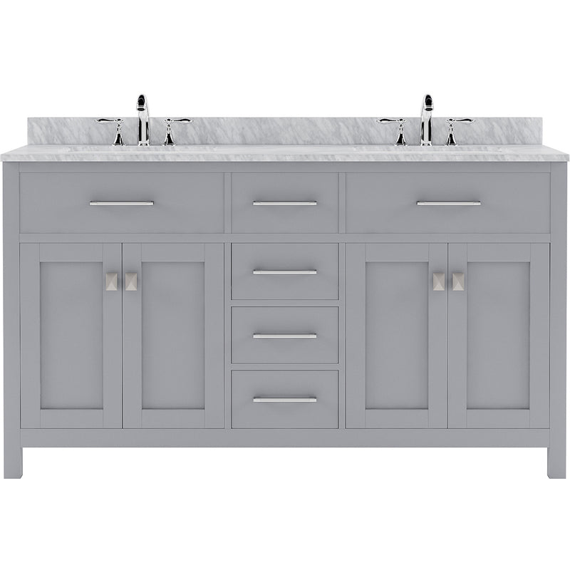 Modern Fittings Caroline 60" Double Bath Vanity with Marble Top and Round Sinks