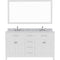 Modern Fittings Caroline 60" Double Bath Vanity with Marble Top and Round Sinks