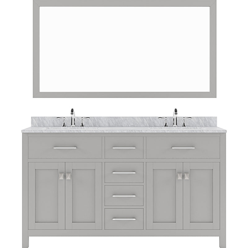 Modern Fittings Caroline 60" Double Bath Vanity with Marble Top and Square Sinks