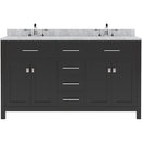 Modern Fittings Caroline 60" Double Bath Vanity with Marble Top and Square Sinks