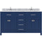 Modern Fittings Caroline 60" Double Bath Vanity with Marble Top and Square Sinks