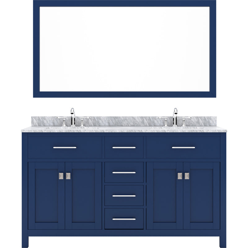 Modern Fittings Caroline 60" Double Bath Vanity with Marble Top and Square Sinks