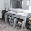 Modern Fittings Caroline 60" Double Bath Vanity with Marble Top and Square Sinks