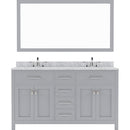 Modern Fittings Caroline 60" Double Bath Vanity with Marble Top and Square Sinks Faucets