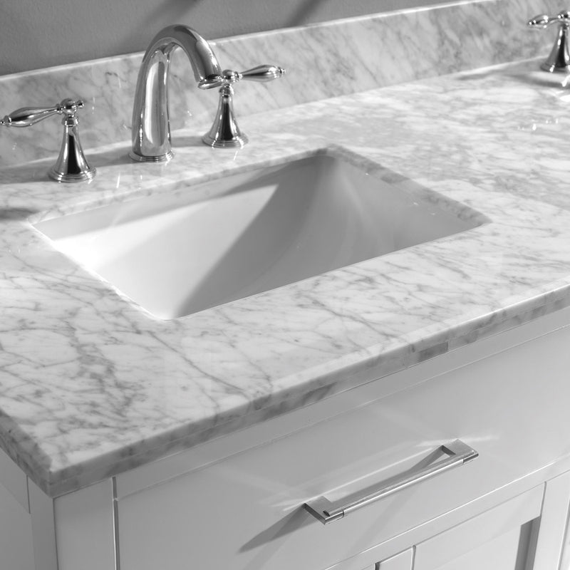 Modern Fittings Caroline 60" Double Bath Vanity with Marble Top and Square Sinks