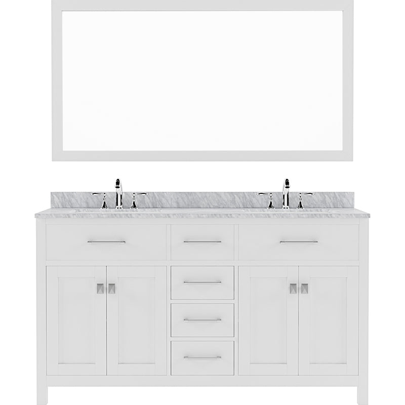 Modern Fittings Caroline 60" Double Bath Vanity with Marble Top and Square Sinks