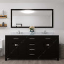 Modern Fittings Caroline 72" Double Bath Vanity with Calacatta Quartz Top and Round Sinks