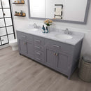 Modern Fittings Caroline 72" Double Bath Vanity with Calacatta Quartz Top and Round Sinks