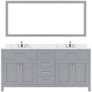 Modern Fittings Caroline 72" Double Bath Vanity with Calacatta Quartz Top and Round Sinks