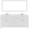 Modern Fittings Caroline 72" Double Bath Vanity with Calacatta Quartz Top and Round Sinks