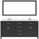 Modern Fittings Caroline 72" Double Bath Vanity with Calacatta Quartz Top and Square Sinks