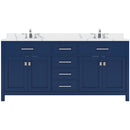 Modern Fittings Caroline 72" Double Bath Vanity with Calacatta Quartz Top and Square Sinks