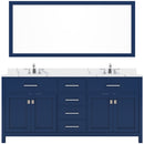 Modern Fittings Caroline 72" Double Bath Vanity with Calacatta Quartz Top and Square Sinks Faucets