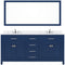 Modern Fittings Caroline 72" Double Bath Vanity with Calacatta Quartz Top and Square Sinks Faucets