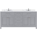 Modern Fittings Caroline 72" Double Bath Vanity with Calacatta Quartz Top and Square Sinks