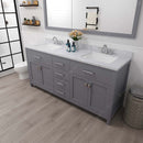 Modern Fittings Caroline 72" Double Bath Vanity with Calacatta Quartz Top and Square Sinks