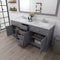 Modern Fittings Caroline 72" Double Bath Vanity with Calacatta Quartz Top and Square Sinks