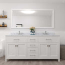 Modern Fittings Caroline 72" Double Bath Vanity with Calacatta Quartz Top and Square Sinks