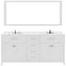 Modern Fittings Caroline 72" Double Bath Vanity with Calacatta Quartz Top and Square Sinks