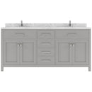 Modern Fittings Caroline 72" Double Bath Vanity with Cultured Marble Quartz Top and Round Sinks