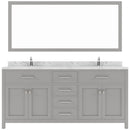 Modern Fittings Caroline 72" Double Bath Vanity with Cultured Marble Quartz Top and Round Sinks