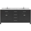 Modern Fittings Caroline 72" Double Bath Vanity with Cultured Marble Quartz Top and Round Sinks