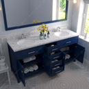 Modern Fittings Caroline 72" Double Bath Vanity with Cultured Marble Quartz Top and Round Sinks