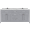 Modern Fittings Caroline 72" Double Bath Vanity with Cultured Marble Quartz Top and Round Sinks