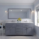 Modern Fittings Caroline 72" Double Bath Vanity with Cultured Marble Quartz Top and Round Sinks