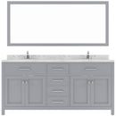 Modern Fittings Caroline 72" Double Bath Vanity with Cultured Marble Quartz Top and Round Sinks