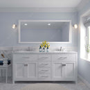 Modern Fittings Caroline 72" Double Bath Vanity with Cultured Marble Quartz Top and Round Sinks Faucets