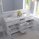 Modern Fittings Caroline 72" Double Bath Vanity with Cultured Marble Quartz Top and Round Sinks Faucets