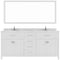 Modern Fittings Caroline 72" Double Bath Vanity with Cultured Marble Quartz Top and Round Sinks