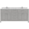 Modern Fittings Caroline 72" Double Bath Vanity with Cultured Marble Quartz Top and Square Sinks