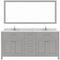 Modern Fittings Caroline 72" Double Bath Vanity with Cultured Marble Quartz Top and Square Sinks Faucets