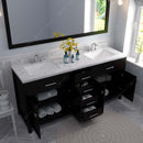 Modern Fittings Caroline 72" Double Bath Vanity with Cultured Marble Quartz Top and Square Sinks